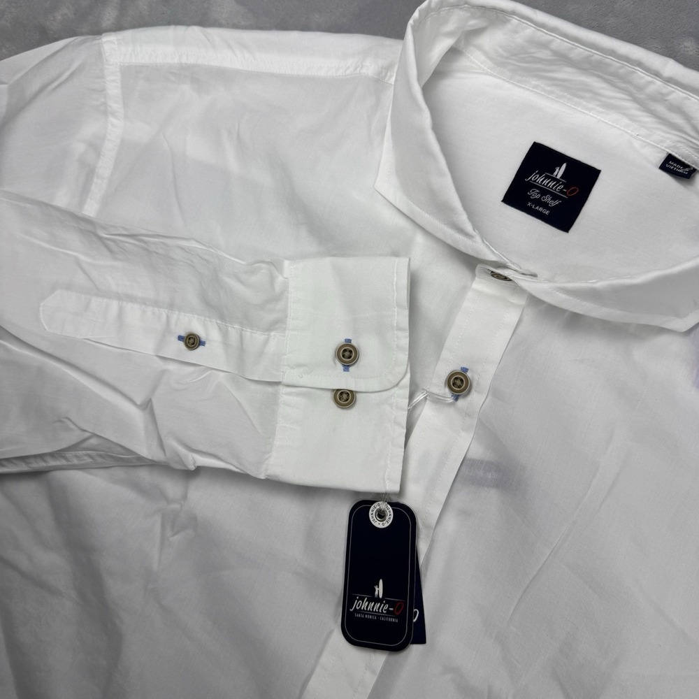 Johnnie-O Top Shelf Albin White Garment Dye Button Down Shirt XL JMWL8560 NEW
